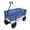 Blue, variant on Pink Wooden Kids Pull Wagon with All Terrain Wheels, Heavy Duty Outdoor Garden Cart for Toddlers, Portable Toy Wagon for Beach, Camping & Backyard Play