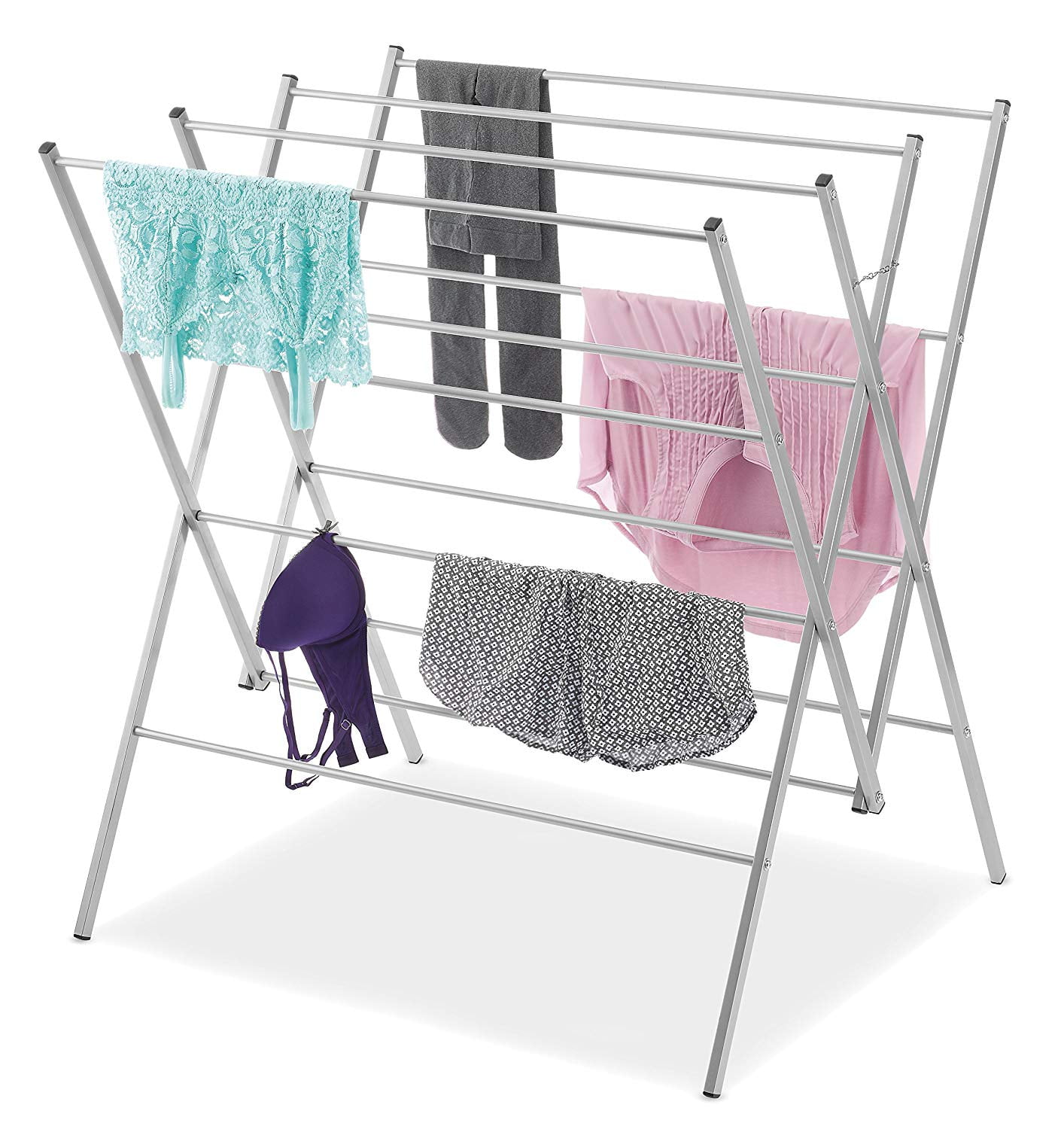 Whitmor 3-Tier Expandable Folding Metal Drying Rack, Silver 