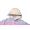 thumbnail image 4 of Kids Hooded Fleece Robe for Girls Soft Plush Bathrobe Warm Flannel Sleepwear with Belt Pockets Cute Cozy Housecoat for Toddler and Big Girls, 4 of 7