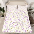 thumbnail image 2 of Homewish Cartoon Flowers Boy Girl Full Size Sheets 4-Piece,Spring Garden Floral Breathable Bed Sheets,Vintage Aesthetic Lightweight Sheet Sets,Ultra Soft Home Decor, 2 of 7