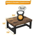 thumbnail image 3 of Wooden Step Stools for Adults Kids with Non-Slip Rubber Feet, Heavy Duty Stepping Stools with 500-LBS Capacity for Bedroom Kitchen Bathroom, Bed Steps for High Beds, Easy to Assemble, Rustic Brown, 3 of 6
