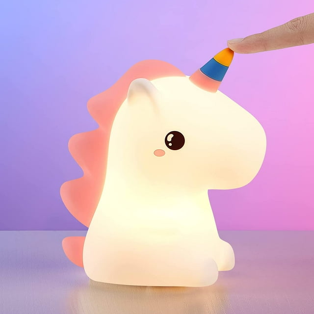 paquete de luz nocturna de unicornio para niños, 16 colores, luz nocturna para bebés, lámpara de unicornio portátil para guardería, lámpara infantil, luces nocturnas para dormitorio de niñas pequeñas.