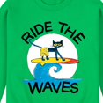 thumbnail image 3 of Pete The Cat - Ride The Waves - Men's Crew Neck Fleece Pullover, 3 of 6
