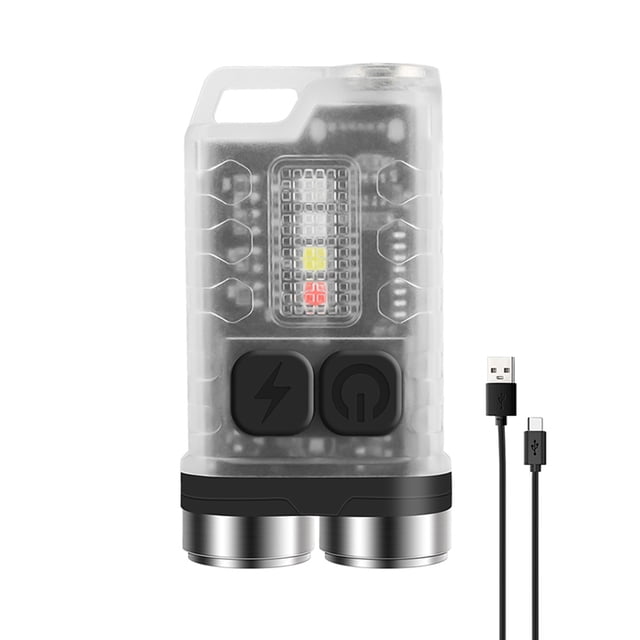 Mini Flashlight LED Keychain Flashlight Rechargeable Pocket Light Waterproof with 5-Level Brightness 4-Color Light Source