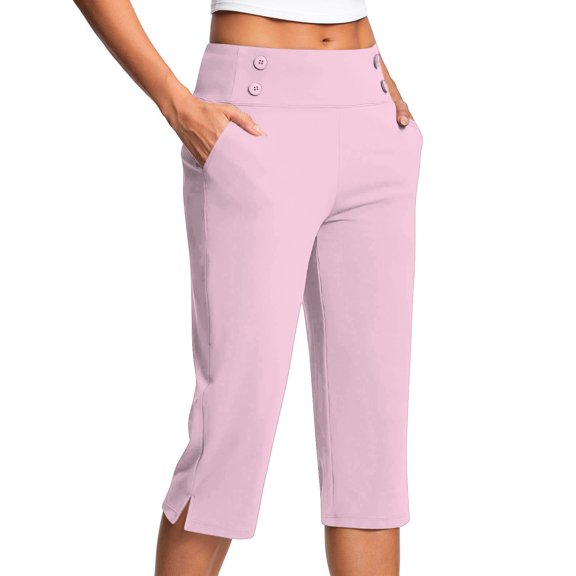 THDHVS Bermuda Shorts for Women,Women's Shorts,Women Oversized Drying Tight Elastic Comfortable Fitness Pants Yoga Pants Pink 2XL