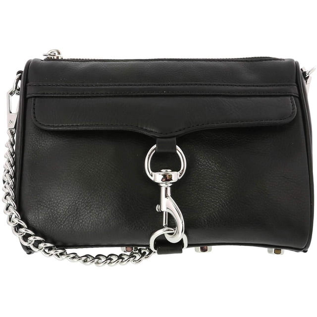 Bolso de hombro de cuero Rebecca Minkoff Mac Mini negro
