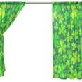 thumbnail image 4 of Coolnut Green Shiny Clover Sheer Gauze Door Curtain Window Curtain Drapes for Living Room Kids Bedroom Window Treatment Decor W55 x L84 In 2 Panels, 4 of 4