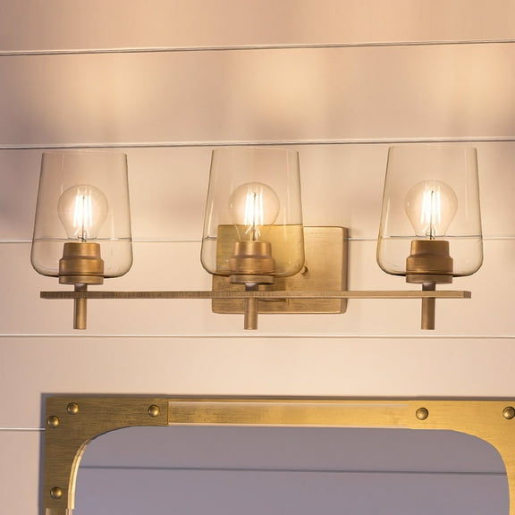 Luxury New Traditional Bath Light, 8.5H x 24.25W, with Contemporary Style, Olde Brass, UHP4206 by Urban Ambiance