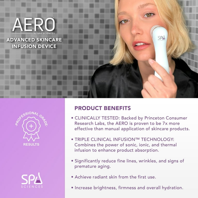 Spa Sciences AERO, 3-in-1 Skincare Infusion Device for Anti-Aging