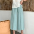 thumbnail image 5 of Dress Capris for Women Plus Size Fashion Women Plus Size Drawstring Casual Solid Elastic Waist Pocket Loose Pants Loose Causal Pants Clearance, 5 of 6