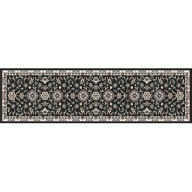 Art Carpet 841864102253 2 x 8 ft. Arabella Collection Traditional Border Woven Area Rug, Black