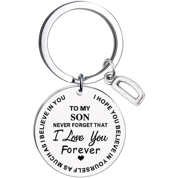 Censtreet To My Son Keychains Gift Inspirational Gifts from Mom Gift for Christmas Graduation Anniversaries Keychain Gifts