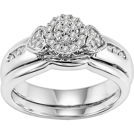 Forever Bride 1/6 Carat T.W. Diamond Bridal Set in Sterling Silver