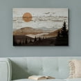 thumbnail image 3 of PixonSign Canvas Print Wall Art Brown Mountain Range Forest Nature Wilderness Digital Art Wood Panel Landscape Farmhouse/Country Relax/Calm/Cozy Geometric Abstract - 32"x48", 3 of 5