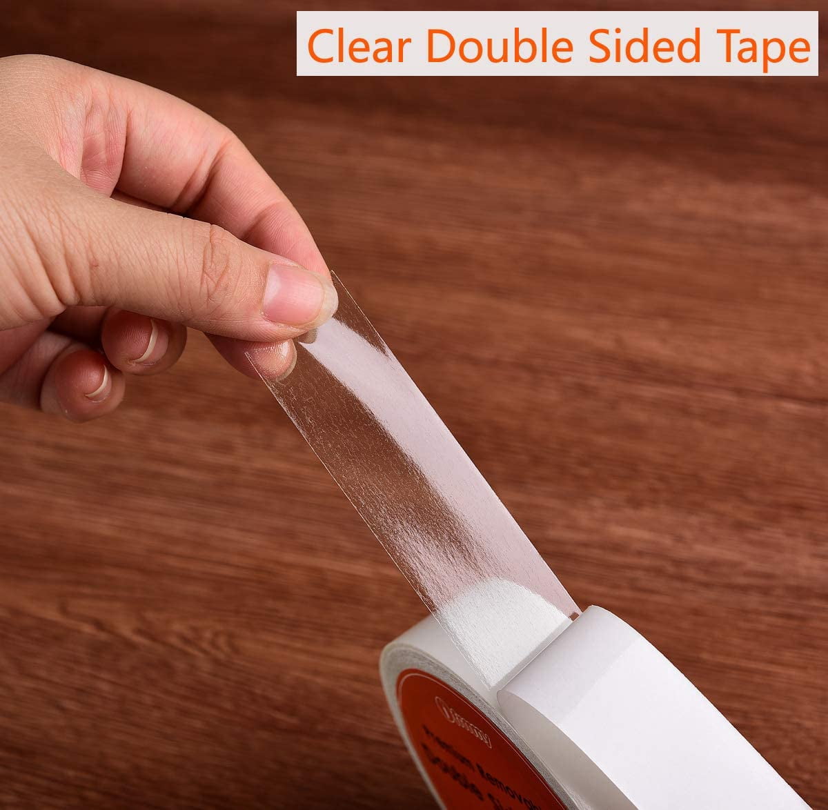 Removable Clear Double Sided Sticky Tape- No Residue, Perfect for Gift Wrap, Woodworking- 1 inches x 20 Yards (2 Rolls)