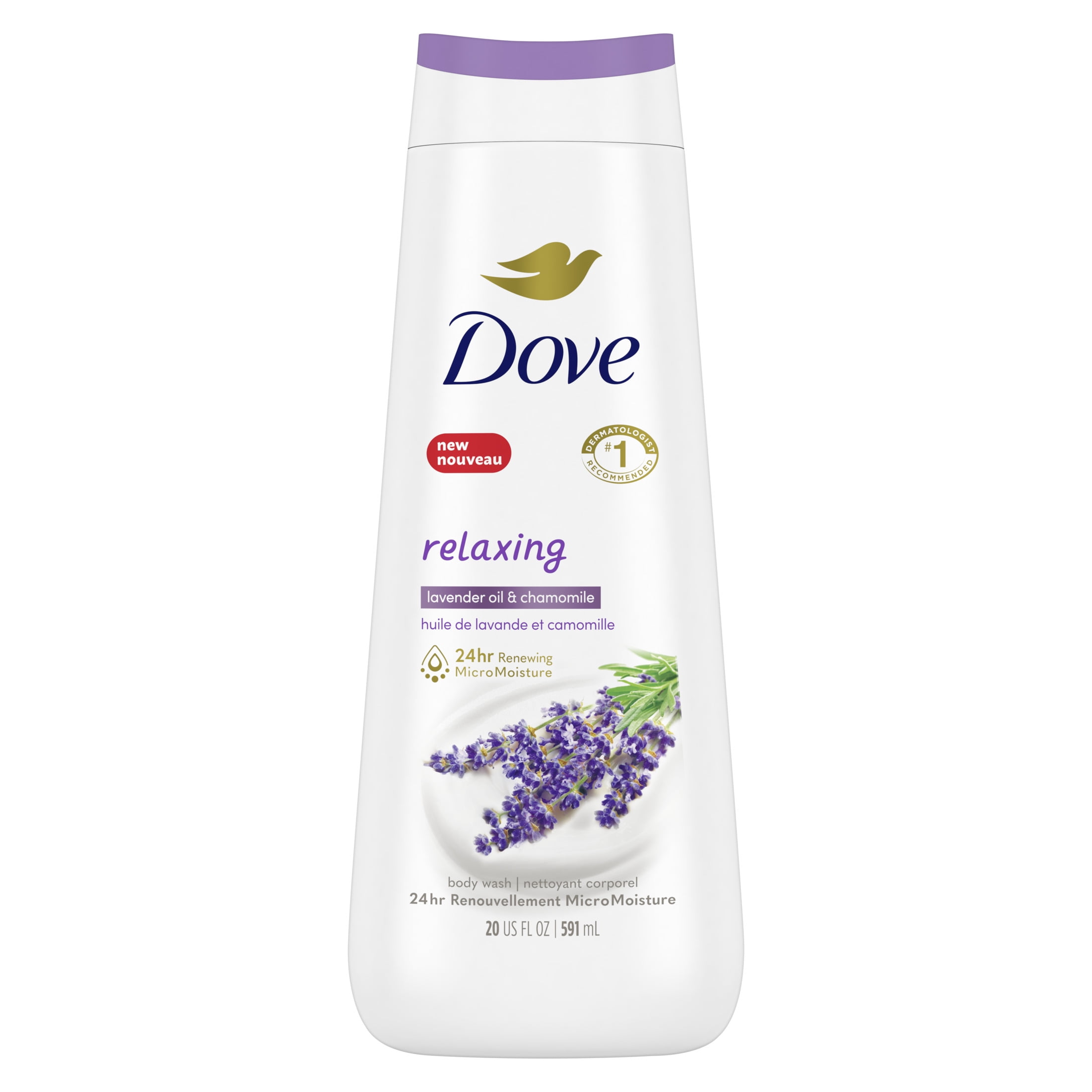 Dove Relaxing Body Wash Lavender Oil & Chamomile Cleanser, 20 oz