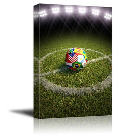 Soccer Canvas Art - wall26 Canvas Prints Wall Art - World Cup Soccer Ball | Modern Wall Decor/Home Decoration Stretched Gallery Canvas Wrap Giclee Print. Ready to Hang - 32