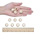 thumbnail image 3 of Unfinished Wood Beads Natural Wooden Loose Beads Spacer Beads Macrame Beads Large Hole Beads Round White 19-20x15-16mm Hole: 9-10mm, 3 of 4