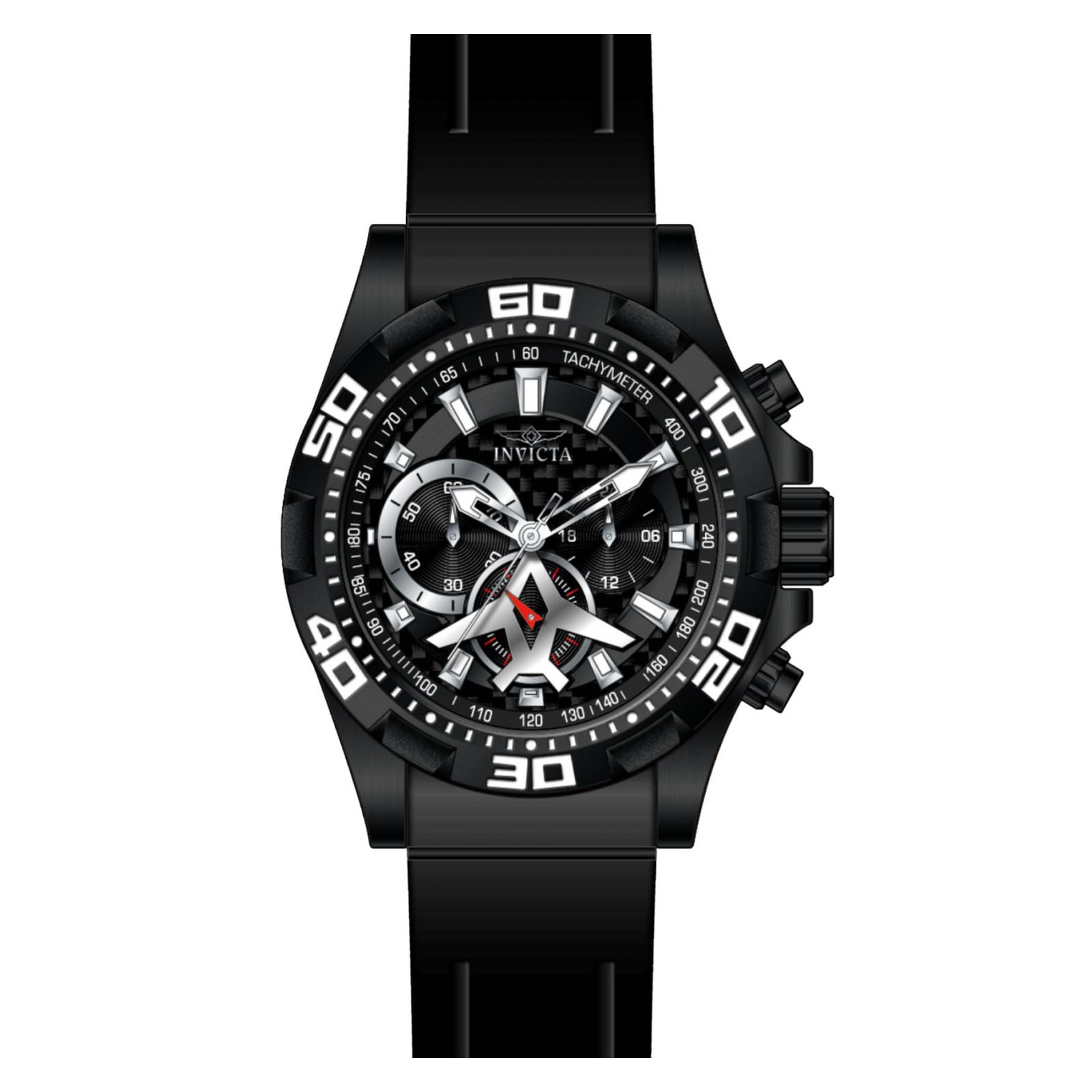 Invicta Men's Aviator Black Polyurethane Band Quartz Analog Watch 21741