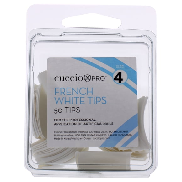 Uñas acrilicas Cuccio French White Tips - 4 Acrylic Nails Dama 50 Pc