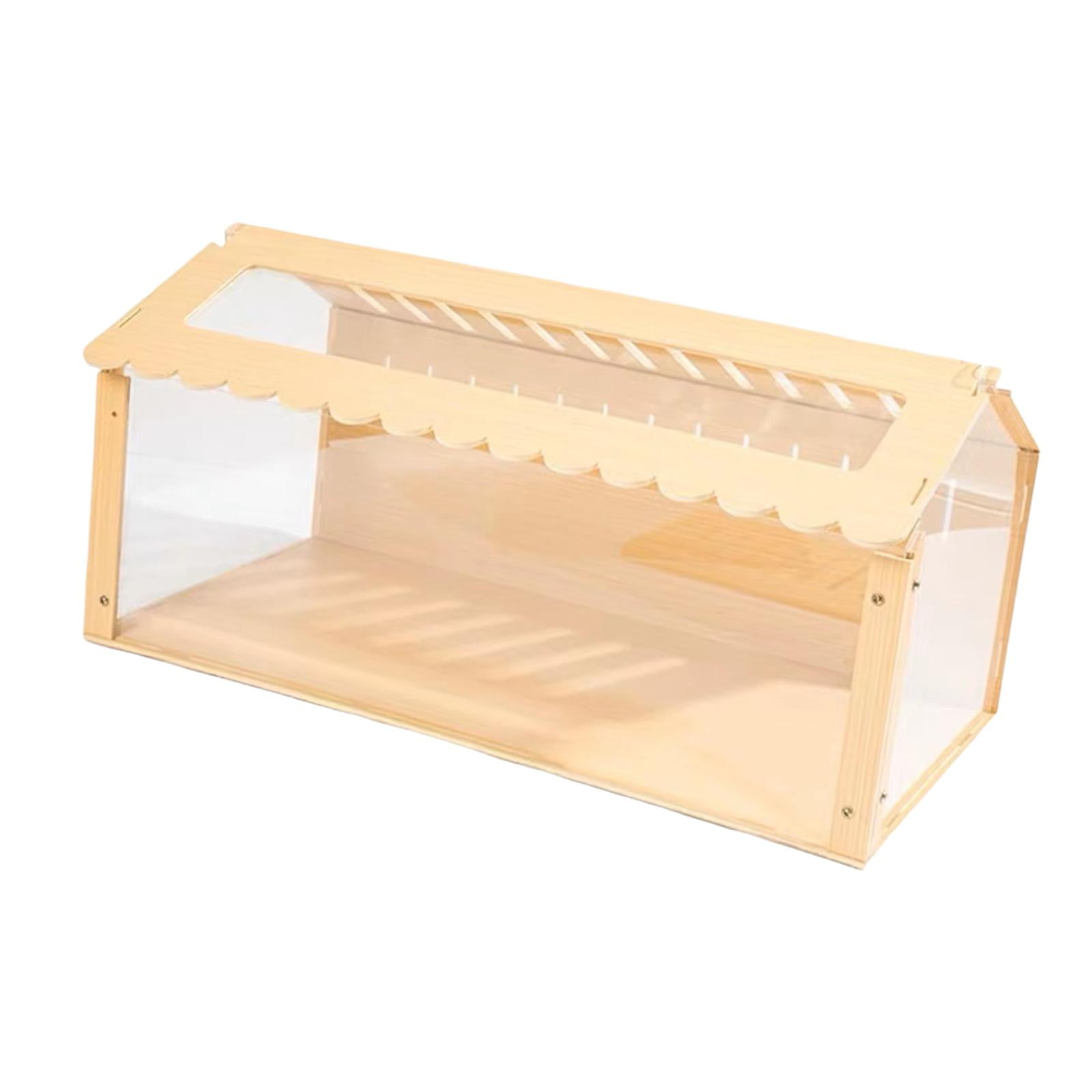 Tooyful Hamster Habitat Nesting Habitat Exercise Toy Durable Activity Platform Tunnel Exploring Toys Wood Playground for Hedgehog Guinea Pig 60x29x32CM