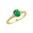 thumbnail image 5 of RYLOS Rings for Women 14K Gold Plated Silver Classic Style Birthstone Ring 7X5MM Oval Gemstone &  Diamonds May Emerald Jewelry for Women Size 10, 5 of 7