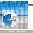 thumbnail image 6 of Summer Seaside Beach Clouds Ocean Valances for Windows,Kitchen Valance Rod Pocket Short Curtain, Modern Style Valance Curtain Window Valances for Bedroom Bathroom Living Room 42x18in, 6 of 9