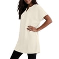 thumbnail image 6 of QASIEATN Women's Casual V Neck Short Sleeve Dress Loose Fit T Shirt Dress with Pockets Shirts for Women, 6 of 9