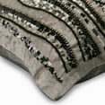 thumbnail image 2 of The HomeCentric Throw Pillow Covers, Decorative Grey & Silver Pack of 2, 18"x18" (45x45 cm) Cushion Covers, Velvet Beaded & Sequins Throw Pillows For Couch, Abstract Modern Style - Underground Stripe, 2 of 3