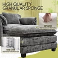 thumbnail image 3 of KYLE & KAY Deep Seat Sofa Couch, Comfy Cloud Couch with Thick Armrests and Ottoman, Single Sofa Bed for Living Room, Bedroom, Office, Dark Grey, 3 of 7