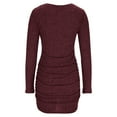 thumbnail image 5 of LEKWK Sweater Dress for Women Knit Long Sleeve V Neck Bodycon Dress Mini Dress Warm Ribbed Knit Dress Slim Fit Spring Dresses Club Night out Wear, 5 of 6