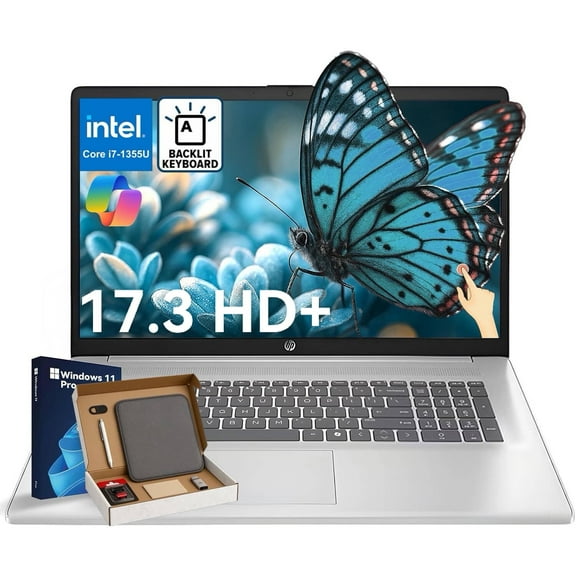 HP 17 inch Business Touchscreen Laptop, Intel Core i7-1355U, 32GB RAM, 1TB SSD, 17.3" HD  Display, Backlit Keyboard, Wi-Fi 6, Windows 11 Pro