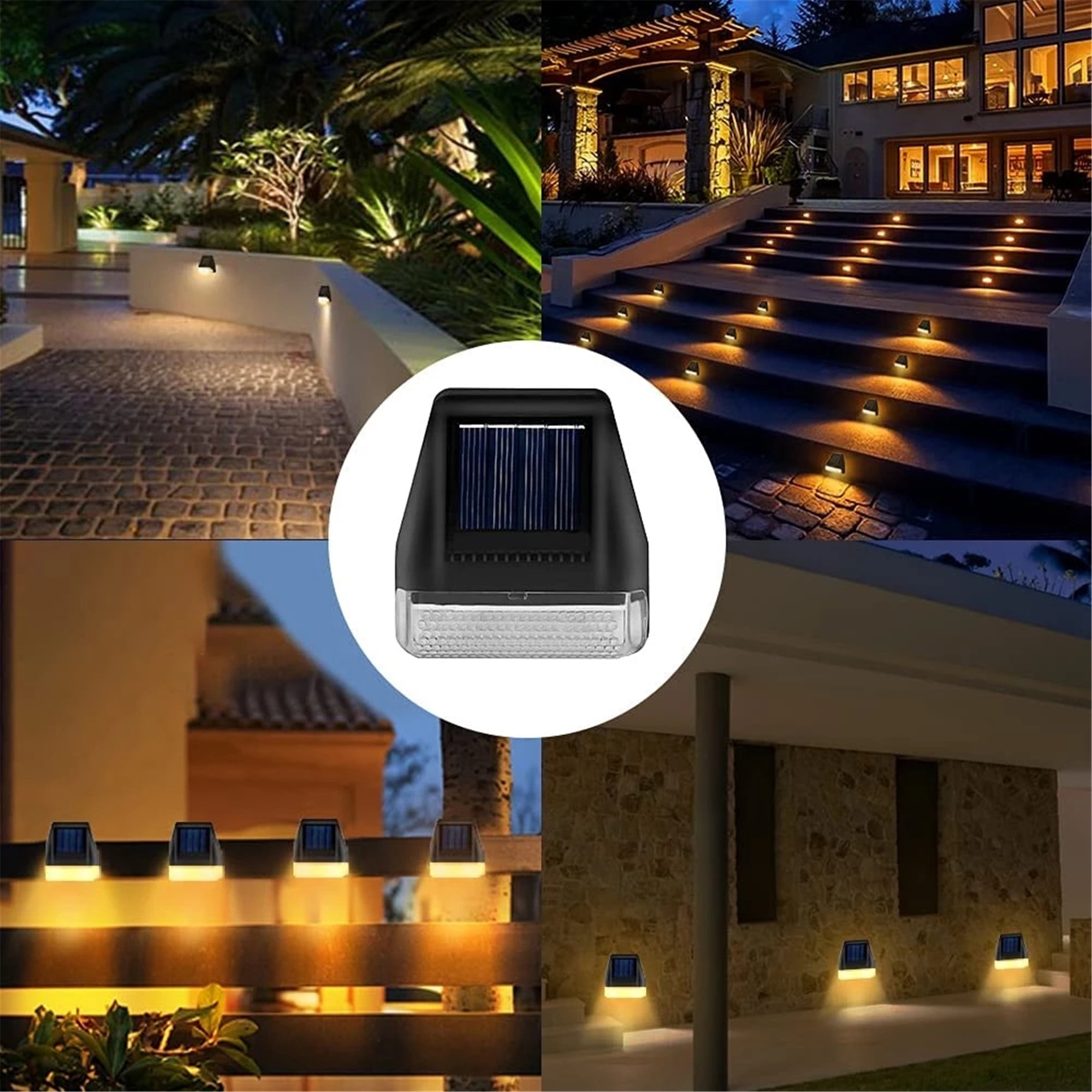 2pcs Solar Step Lights Outdoor Solar Powered Fence Lights
