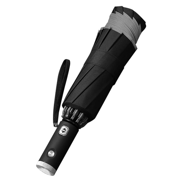 Paraguas Plegable Totalmente Automático 10 Varillas Reverso para Hombres y Mujeres Negro