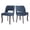 Blue, variant on Hassch Dining Chairs Set of 2, Modern Fabric Upholstered Kitchen Side Chairs with Hollow-Out Back, Handmade Copper Nailhead Trim and Curved Solid Wood Legs, Beige