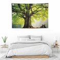 thumbnail image 4 of Chilfamy  Nature Forest Thick Tree Wall Tapestry Middle Large 3D Print Wall Art Hanging for Bedroom Living Room Dorm Decor,(Green and White, 60x40in, 4 of 7