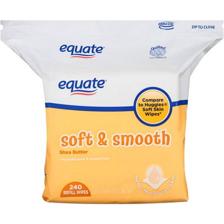 Equate Soft & Smooth Shea Butter Refill Wipes, 240 sheets