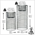 thumbnail image 6 of Modernist Home Plant Stands, Black Iron, Woven Wire Mesh Columns, Rolled Base Rim, 15.75 and 21.75 Inches, 6 of 7