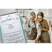 Daughter in Law Infinity Heart Charm Necklace in Sterling Silver