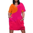 thumbnail image 1 of Vestido de fiesta holgado rosa a naranja elegante promoción, 1 of 6