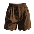 thumbnail image 5 of Women's Soft Cotton Elastic Waistband Shorts with Pockets, Pull On Casual Summer Bottoms with Relaxed Fit, Comfortable Everyday Shorts with Tummy Control for Active Walking,, 5 of 7