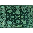 thumbnail image 1 of Ahgly Company Machine Washable Indoor Rectangle Oriental Turquoise Blue Traditional Area Rugs, 8' x 10', 1 of 4