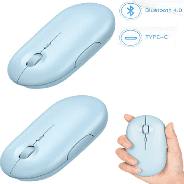 beskydning lægemidlet investering Rechargeable Bluetooth Mouse, Wireless Dual Mode Mouse,3 Adjustable DPI, USB -Type-C mouse baby blue - Walmart.com