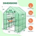 thumbnail image 4 of EAGLE PEAK Walk-in Greenhouse 2 Tiers 8 Shelves with Roll-up Zipper Door,2 Side Mesh Windows and Vertical Shelf, Outdoor Indoor Gardening Plant House 56''x56''x76'' , Green, 4 of 11