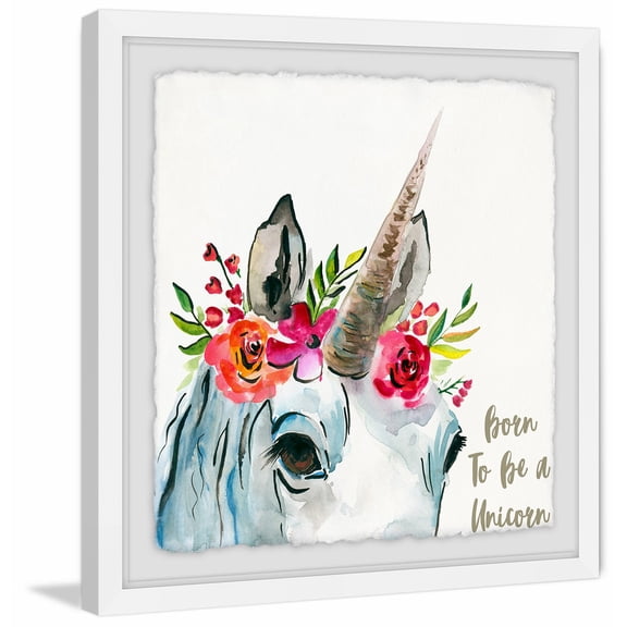 Born Unicorn Framed Painting Print