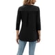 thumbnail image 4 of SAYOO, camisetas salvajes a la moda para mujer, camisetas de manga 3/4 con botones y cuello en V de Color sólido, camisas informales holgadas de primavera, ropa de calle SAYOO  moda, 4 of 5
