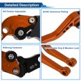 thumbnail image 4 of Palancas de freno y embrague cortas únicas para Honda Fury/VTX1300CX 2009-2018, palanca de freno ajustable de aleación de aluminio naranja, 1 par, 4 of 7
