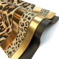 thumbnail image 1 of Hojas de cuero REAL con estampado de leopardo: material de cuero para manualidades y aretes de cuero, 5 x 5 pulgadas, grandes, 5 piezas de cuero marrón genuino con 2 tipos de cuero metálico dorado, 1 of 5