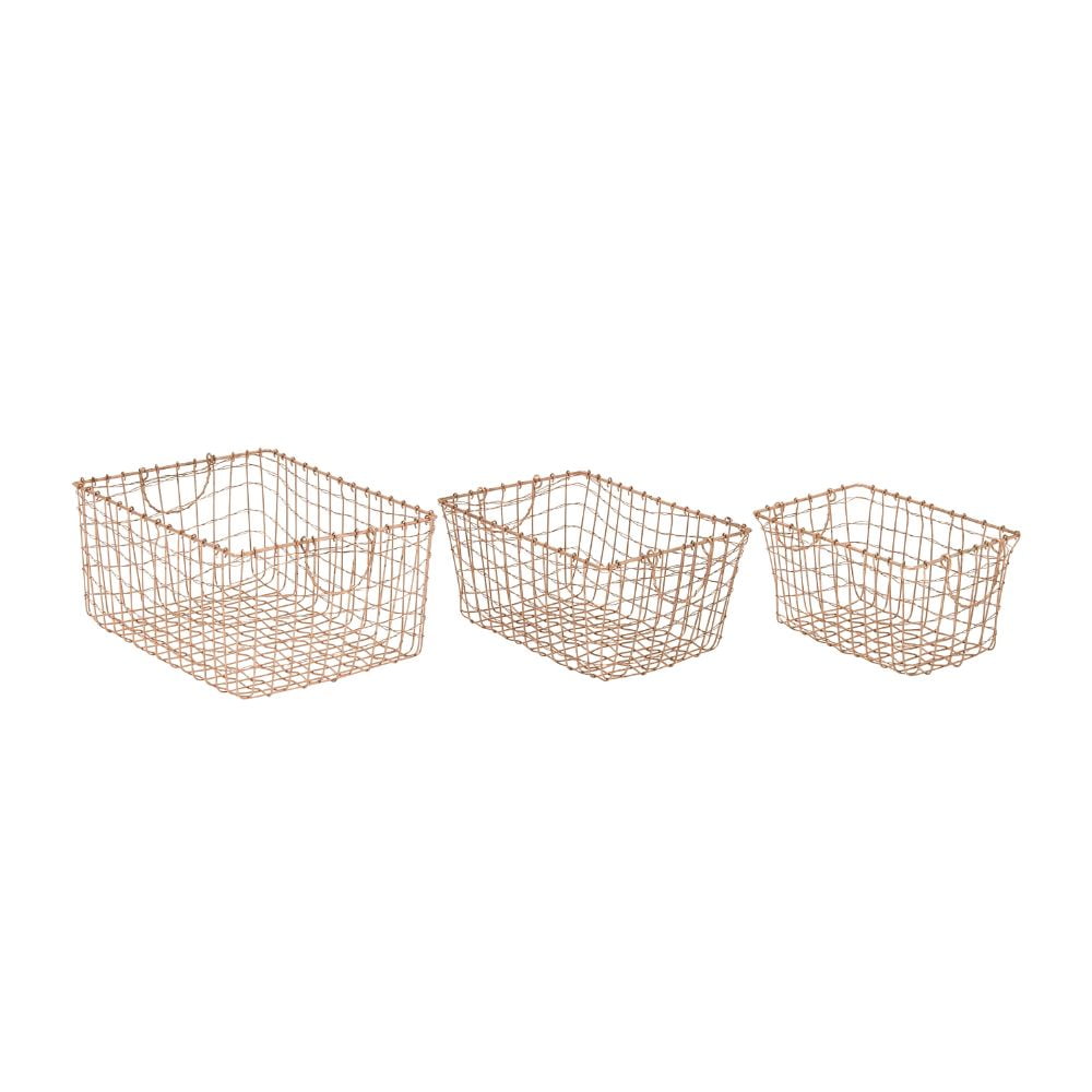 Durable Metal Wire Basket Set Of 3