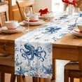 thumbnail image 5 of Blue Octopus Coastal Table Runner 48 Inches, Beach Starfish Nautical Coral Retro Bed Runner Dresser Scarves Tabletop for Indoor Outdoor Parties/Ceremony/Banquet, 13" x 48", 5 of 9